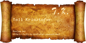 Tell Krisztofer névjegykártya